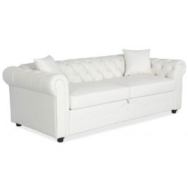 Divano Chesterfield Express Trasformabile Con Materasso Bianco