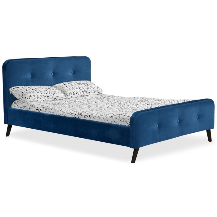 con rete sollevabile Mobilier Deco 140 x 190 cm Letto con cassapanca scandinavo in tessuto colore: Beige